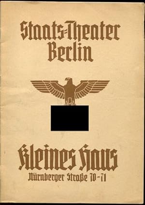 Die Häuser des Herrn Sartorius. Programmheft. Staats-Theater, Kleines Haus. 27. März 1941.