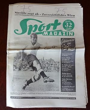 Immagine del venditore per Sport-Magazin. Die illustrierte Wochen-Rundschau. Heft 39 - 28. September 1949. 4. Jahrgang. venduto da Antiquariat Ralf Rindle
