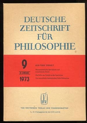 Bild des Verkufers fr Deutsche Zeitschrift fr Philosophie. 21. Jahrgang. Nr. 9 - 1973. zum Verkauf von Antiquariat Ralf Rindle