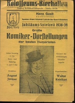 Große Komiker-Vorstellungen der besten Humoristen. Programm vom 25. und 26. Februar 1939. Direkti...