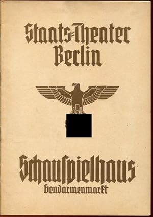 Imagen del vendedor de Dei Verschwrung des Fiesco zu Genua. Programmheft. Staats-Theater Berlin, Schauspielhaus am Gendarmenmarkt. 28. Juni 1940. a la venta por Antiquariat Ralf Rindle