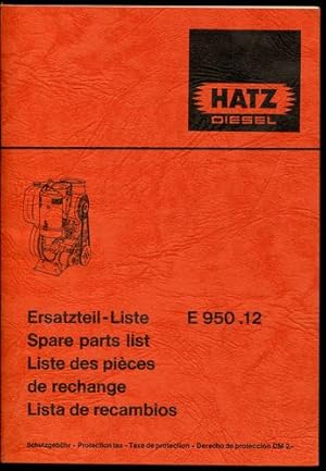 Hatz Diesel. Ersatzteil-Liste E 950 .12.