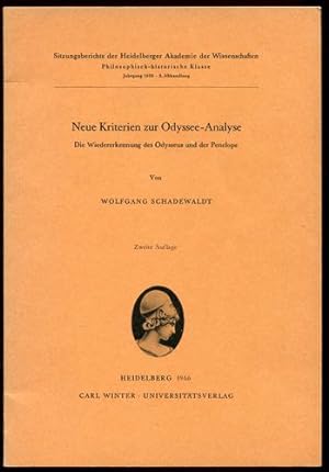 Neue Kriterien zur Odyssee-Analyse. Die Wiedererkennung des Odysseus und der Penelope. Sitzungsbe...