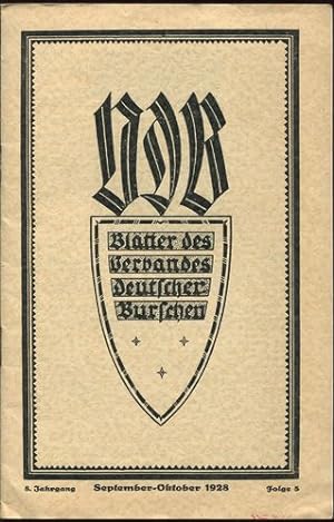 Blätter des Verbandes deutscher Burschen (V.D.B.). September - Oktober 1928. Folge 5.