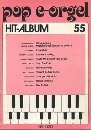 Bild des Verkufers fr Pop e-orgel. Hit Album 55. Fr alle elektronischen Orgeln mit 2 Manualen und Pedal. zum Verkauf von Antiquariat Ralf Rindle