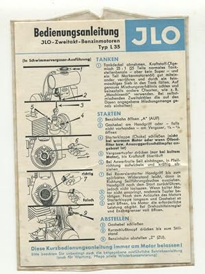 Bedienungsanleitung JLO-Zweitagt-Benzinmotoren Typ L 35.