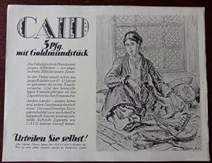 Werbeblatt 13: Caid 5 Pfg. mit Goldmundstück.