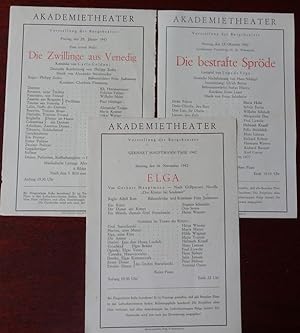 Akademietheater Wien: 3 Programmzettel 1942 - 1943.