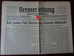 Bremer Zeitung - Bremer Nachrichten. Parteiamtliche Tageszeitung der Nationalsozialisten Bremens....