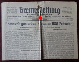 Bremer Zeitung - Norddeutsche Volkszeitung. Parteiamtliche Tageszeitung. Nr. 87. 14./15. April 19...