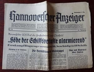 Bild des Verkufers fr Hannoverscher Anzeiger. Nummer 50. 28. Februar 1941. Schlagzeile: Hhe der Schiffsverluste alarmierend. zum Verkauf von Antiquariat Ralf Rindle