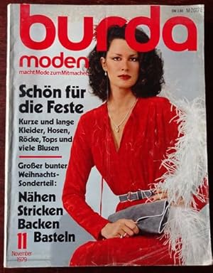 Burda Moden macht Mode zum Mitmachen. November 1979. Komplett mit beiliegenden Original-Schnittmu...