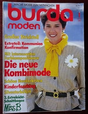 Bild des Verkufers fr Burda Moden macht Mode zum Mitmachen. Januar 1985. Komplett mit beiliegenden Original-Schnittmuster und Anleitungsheft. zum Verkauf von Antiquariat Ralf Rindle