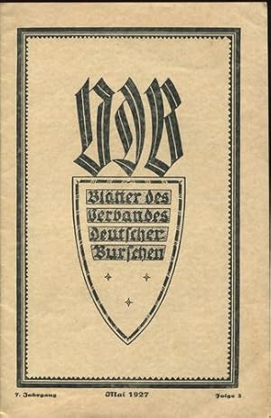 Blätter des Verbandes deutscher Burschen (V.D.B.). Mai 1927. Folge 3.