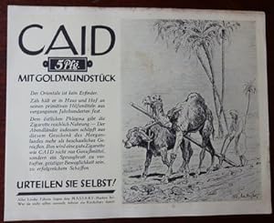 Werbeblatt 1: Caid 5 Pfg. mit Goldmundstück.