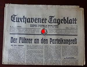 Cuxhavener Tageblatt: Freitag, 1. September 1933. Schlagzeile: Der Führer an den Parteikongreß.