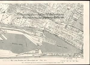 Plan: Übersichtsplan des in Wilhelmshaven zur Verwertung freigegebenen Geländes. Maßstab 1 : 10 000.