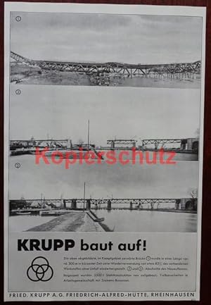 Bild des Verkufers fr Werbeanzeige: Krupp baut auf! - 1941. zum Verkauf von Antiquariat Ralf Rindle
