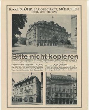 Bild des Verkufers fr Werbeanzeige: Karl Sthr, Baugeschft, Mnchen - 3 Seiten - 1923. zum Verkauf von Antiquariat Ralf Rindle