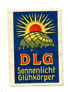 Reklamemarke: DLG Sonnenlicht Glühkörper.