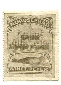 Reklamemarke: Nordseebad Sanct Peter.