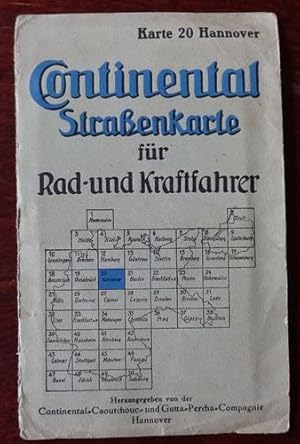 Continental Straßenkarte für Rad- und Kraftfahrer. Karte 20 Hannover. Maßstab 1 : 300 000.