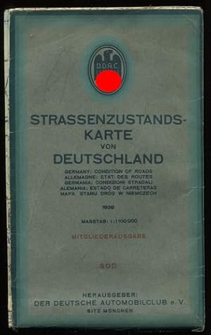 Strassenzustandskarte von Deutschland. Masstab: 1 : 1 100 000. Süd. Mitgliederausgabe.