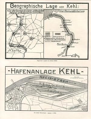 Plan: Die Kehler Hafenanlagen. Maßstab 1 : 10 000.