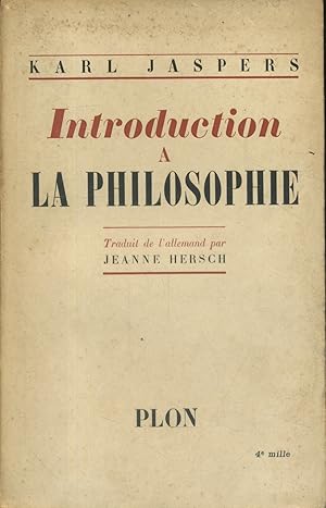 Imagen del vendedor de Introduction  la philosophie. a la venta por Librairie Et Ctera (et caetera) - Sophie Rosire