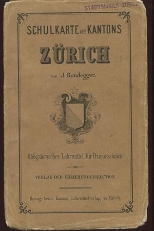 Schulkarte des Kantons Zürich. Obligatorisches Lehrmittel für Primarschulen. Maßstab 1 : 125 000,...