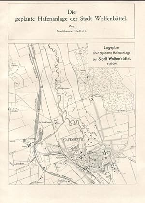 Plan: Die geplante Hafenanlage der Stadt Wolfenbüttel. Maßstab 1 : 25 000.