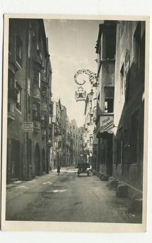 Seller image for Postkarte: Hall in Tirol - Salvatorgasse mit Stadt Brauhaus, Gemischtwarenhandlung Anna Schneider. for sale by Antiquariat Ralf Rindle