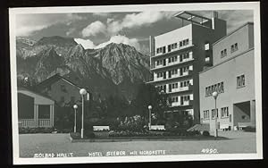 Seller image for Postkarte: Hall in Tirol. Solbad Seeber mit Nordkette. for sale by Antiquariat Ralf Rindle