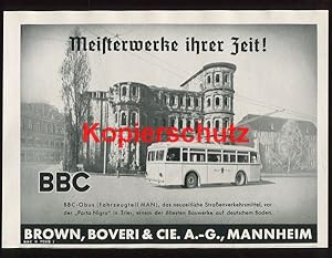 Bild des Verkufers fr Werbeanzeige: BBC-Obus (Fahrzeugteil MAN) - 1941. zum Verkauf von Antiquariat Ralf Rindle