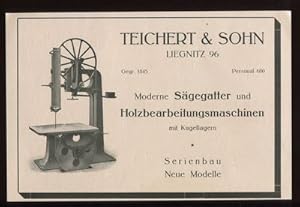 Seller image for Teichert & Sohn, Liegnitz - Werbeanzeige 1923. Sgegatter und Holzbearbeitungsmaschinen. for sale by Antiquariat Ralf Rindle