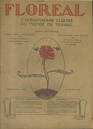 FLOREAL 1920 N° 42. L'hebdomadaire illustré du monde du travail. Numéro consacré à TolstoÏ. (11 p...