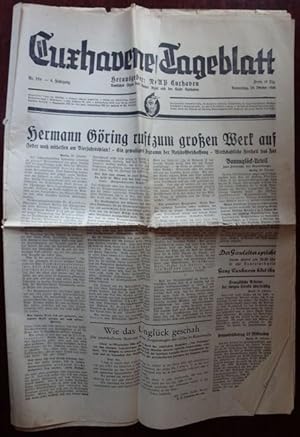 Bild des Verkufers fr Cuxhavener Tageblatt: Donnerstag, 29. Oktober 1936. Schlagzeile: Hermann Gring ruft zum groen Werk auf. zum Verkauf von Antiquariat Ralf Rindle