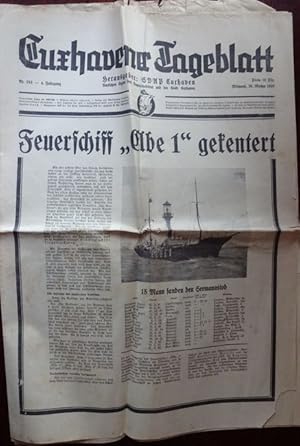 Bild des Verkufers fr Cuxhavener Tageblatt: Mittwoch, 28. Oktober 1936. Schlagzeile: Feuerschiff "Elbe I" gekentert. zum Verkauf von Antiquariat Ralf Rindle