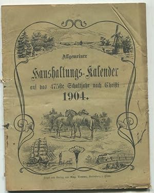 Allgemeiner Haushaltungs-Kalender auf das Jahr Christi 1904. Für die Regierungsbezirke Stade, Lün...