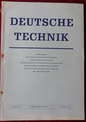 Deutsche Technik. Die technopolitische Zeitschrift. 9. Jahrgang. August / September 1941. Zum 50....