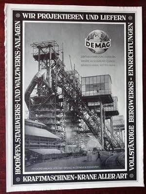 Image du vendeur pour Werbeanzeige: DEMAG - Wir projektieren und liefern - 1940 - Groformat. mis en vente par Antiquariat Ralf Rindle