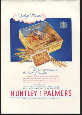 Seller image for Werbeanzeige: Huntley & Palmers: Barley Biscuits. for sale by Antiquariat Ralf Rindle