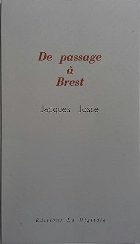 Bild des Verkufers fr De passage  Brest. zum Verkauf von Librairie Et Ctera (et caetera) - Sophie Rosire