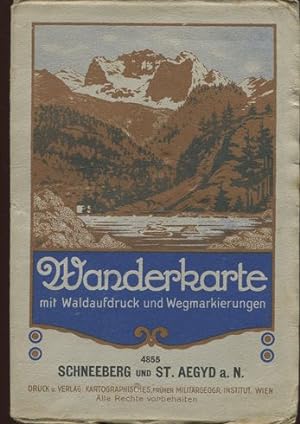 Wanderkarte mit Waldaufdruck und Wegmarkierungen. Schneeberg und St. Aegyd - 4855. Maßstab 1 : 75...