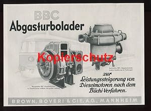 Bild des Verkufers fr Werbeanzeige: BBC Abgasturbolader - 1941. zum Verkauf von Antiquariat Ralf Rindle