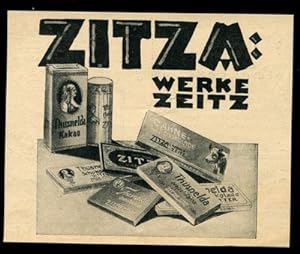 Bild des Verkufers fr Werbeanzeige: Zitza - Werke Zeitz. zum Verkauf von Antiquariat Ralf Rindle