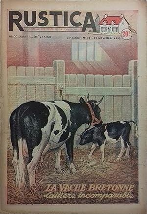 Rustica. 1953 : 26e année. N° 48. Journal universel de la campagne. 29 novembre 1953.