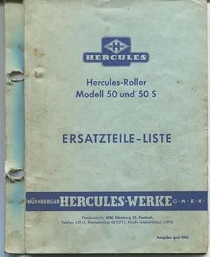 Hercules Roller Modell 50 und 50 S Ersatzteil-Liste. Ausgabe Juni 1963.