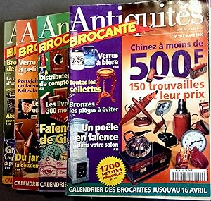 Antiquité brocante, Arts et traditions. 4 numéros de l'année 2000. Numéros 29 à 32. Mars à juin 2...
