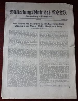Seller image for Mitteilungsblatt des NSLB - Gauwaltung Osthannover. Nr. 9 - September 1940. for sale by Antiquariat Ralf Rindle
